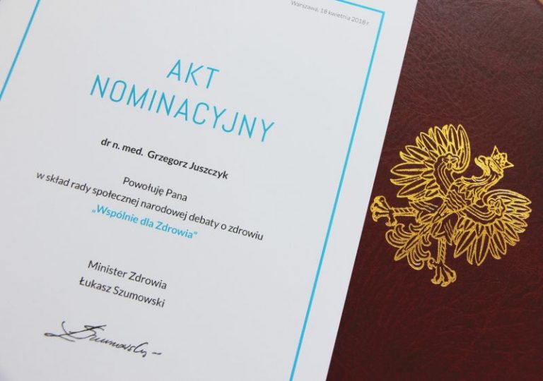 Read more about the article 18-04-2018  Akt Nominacyjny do Rady Narodowej Debaty „Wspólnie dla Zdrowia”